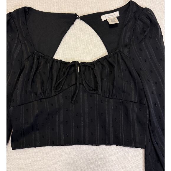 Kirious Los Angeles Black Sheer Open-Back Blouse – Size L - Picture 4 of 9